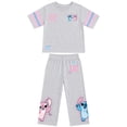 thumbnail image 3 of Stitch & Angel Girls' Athletic Front & Back T-shirt with Embroidery & Straight Leg Fleece Pants, 2-Piece, Sizes 4-16, 3 of 10