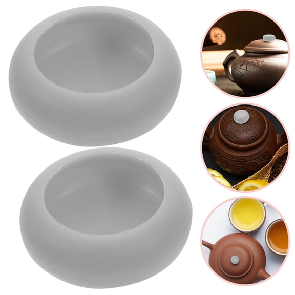 STOBOK Anti-Scald Silicone Teapot Lid Knob Cover Grey for Daily Use 2Pcs