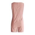 thumbnail image 7 of MSJUHEG Jumpsuits For Women One Piece Jumpsuits For Women Women Scoop Neck Sleeveless Rompers Button Down Jumpsuit Adjustable Waist Drawstring Shorts Womens Jumpsuit Pink S, 7 of 7