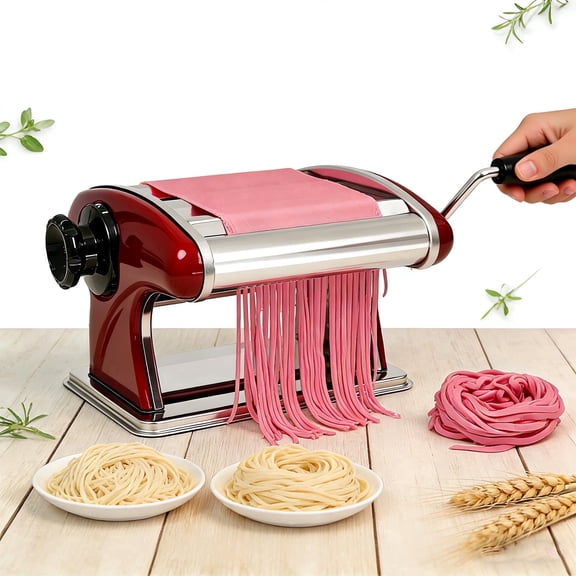 SHILINTONG Manual Pasta Maker with Built-in 2mm & 4mm Cutters for Homemade Pasta, Lasagna, Fettuccine