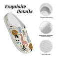 thumbnail image 5 of Daiia Hand Drawn Animals Print Women’s Fuzzy Slippers Memory Foam Lightweight House Shoes Cozy Loafer Flannel House Shoes-44/45, 5 of 7