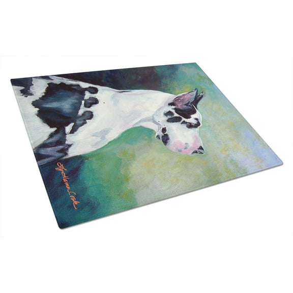 Caroline's Treasures Great Dane Glass Cutting Board Large