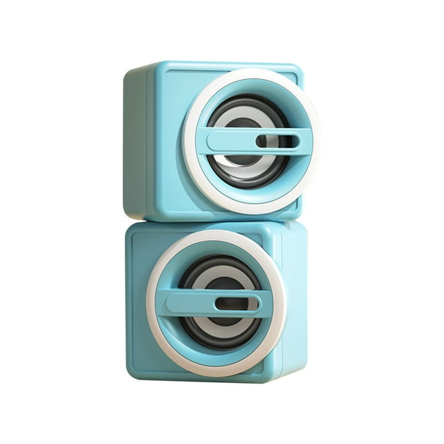 Haut-parleurs avec Caisson de Basses, Mini Boîte de Son de Bureau pour Ordinateur Portable Usb Caisson de Basses Cadeau Haut-Parleur, Usb vers Mini Usb