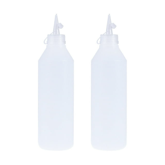 MasteelfCA 2PCS 500ml Plastic Squeeze Bottles With Leak-Proof Caps Dispenser For Liquid Glue(White)