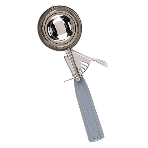 Tiger Chef Grey 4 oz Stainless Steel Ice Cream Scoop Disher - NSF Certified - For ice cream, frozen yogurt, cookie dough, meat balls, rice dishes, and vegetable pures. (2, 4 oz Grey)