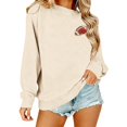 thumbnail image 6 of Kaondbfi Womens Football Embroidered Sweatshirt Casual Crewneck Pullover Long Sleeve Tops for Football Fans Fall Essentials Clothes, 6 of 6