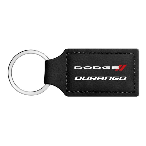 Dodge Durango Rectangular Black Leather Key Chain
