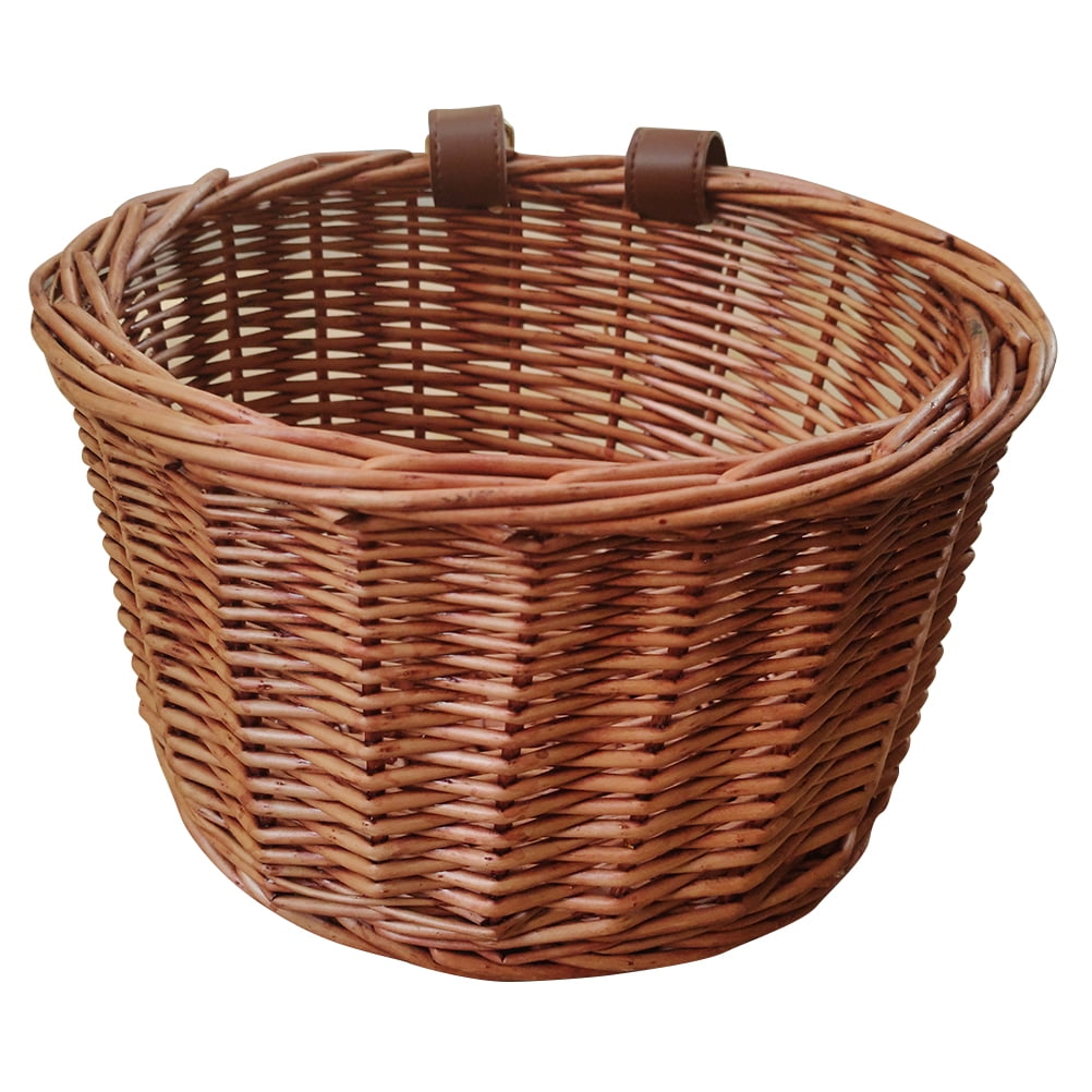 NUOLUX 1 Pc Woven Bucket Bike Imitation Rattan Basket Waterproof Wicker