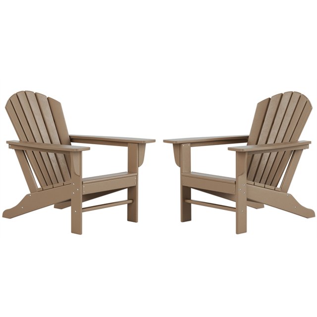 Chaise Adirondack Classique d'Extérieur (Ensemble de 2) en Bois Vieilli
