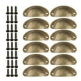 thumbnail image 4 of Ludlz Shell-Shaped Design Antique Bronze Metal Kitchen Cabinet Knobs Pulls Handles - Bin Cup Drawer Hardware 12Pcs/Set Vintage Shell Shaped Metal Cabinet Pull Handles Hardware Accessories, 4 of 7