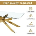 thumbnail image 2 of Rectangle Modern Coffee Glass Table, Tempered Glass Top and Gold Plated Metal Leg for Living Room Home Office, 2 of 5