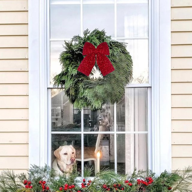 Adorno Colgante de Lazo de Esponja Navideño para Árbol de Navidad, Decoración para Bodas y Hoteles.