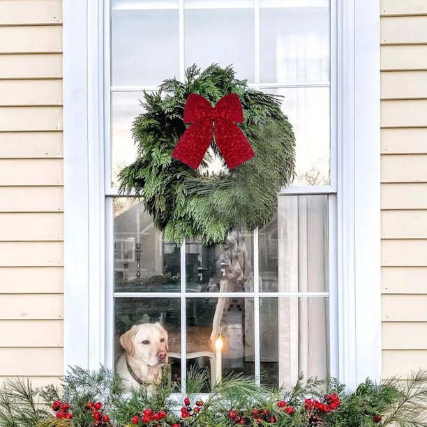 Christmas Sponge Bowknot Hanging Ornament Christmas Tree Wedding Hotel Decoration Bowknot Hanging Decoration