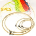 thumbnail image 2 of 5Pcs Embroidery Hoops Cross Stitch Frame Set Wooden Hoop Rings DIY Craft, 2 of 9