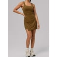thumbnail image 5 of Womens Tennis Dress Athletic Dresses Workout Dress Skort Dress Golf Outfits Mocha Brown M, 5 of 6