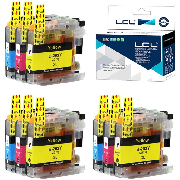 LCL Compatible for Brother LC203XL LC201XL LC203C LC201C LC2033PKS LC2013PKS High Yield (9-Pack 3Cyan 3Magenta 3Yellow)
