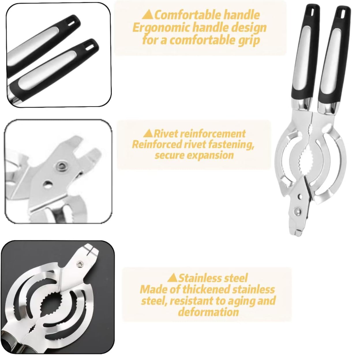 FRKSMD-Jar Opener, Multi Functional Manual Can Opener for Seniors, Stainless Steel Jar Opener for Home, Restaurant