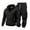 Black, variant on CONZONE Mens Sweatsuit 2 Peice Set Casual Track Suit for Men Solid Color Long Sleeve Zip Hoodies Sweatpants Cozy Fall Winter Athletic Jogging Outfits