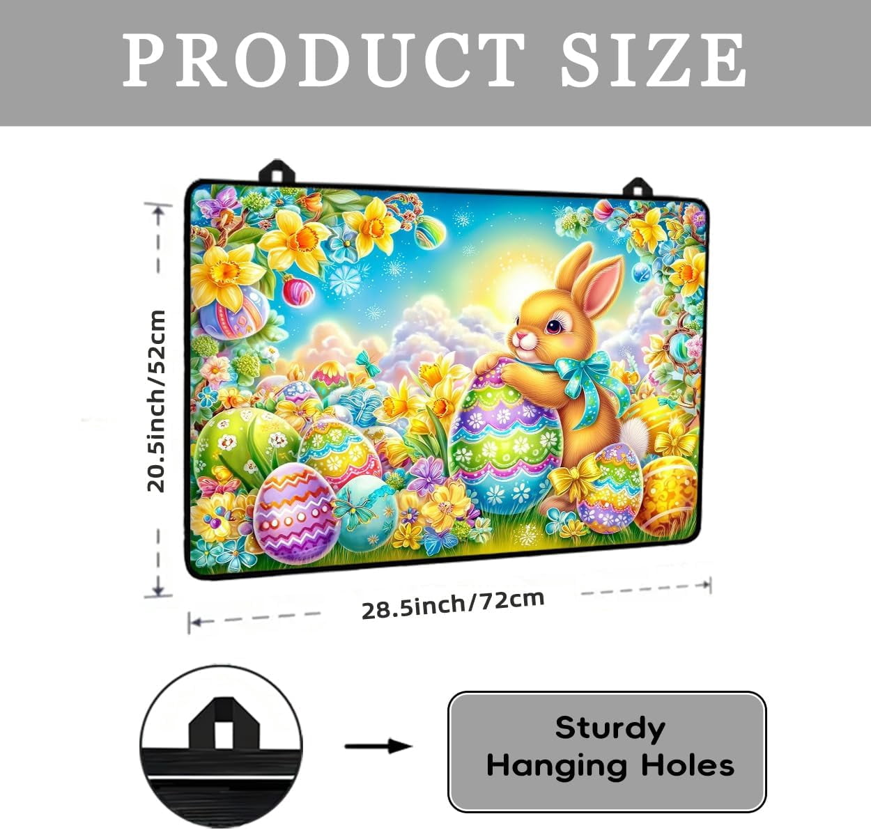 Colorful Easter Bunny Electric Stove Top Cover,Spring Garden Rabbit Heat Resistant Glass Stove Top Cover for Electric Stove – Easter Eggs Glass Cooktop Protector Expands Usable Space