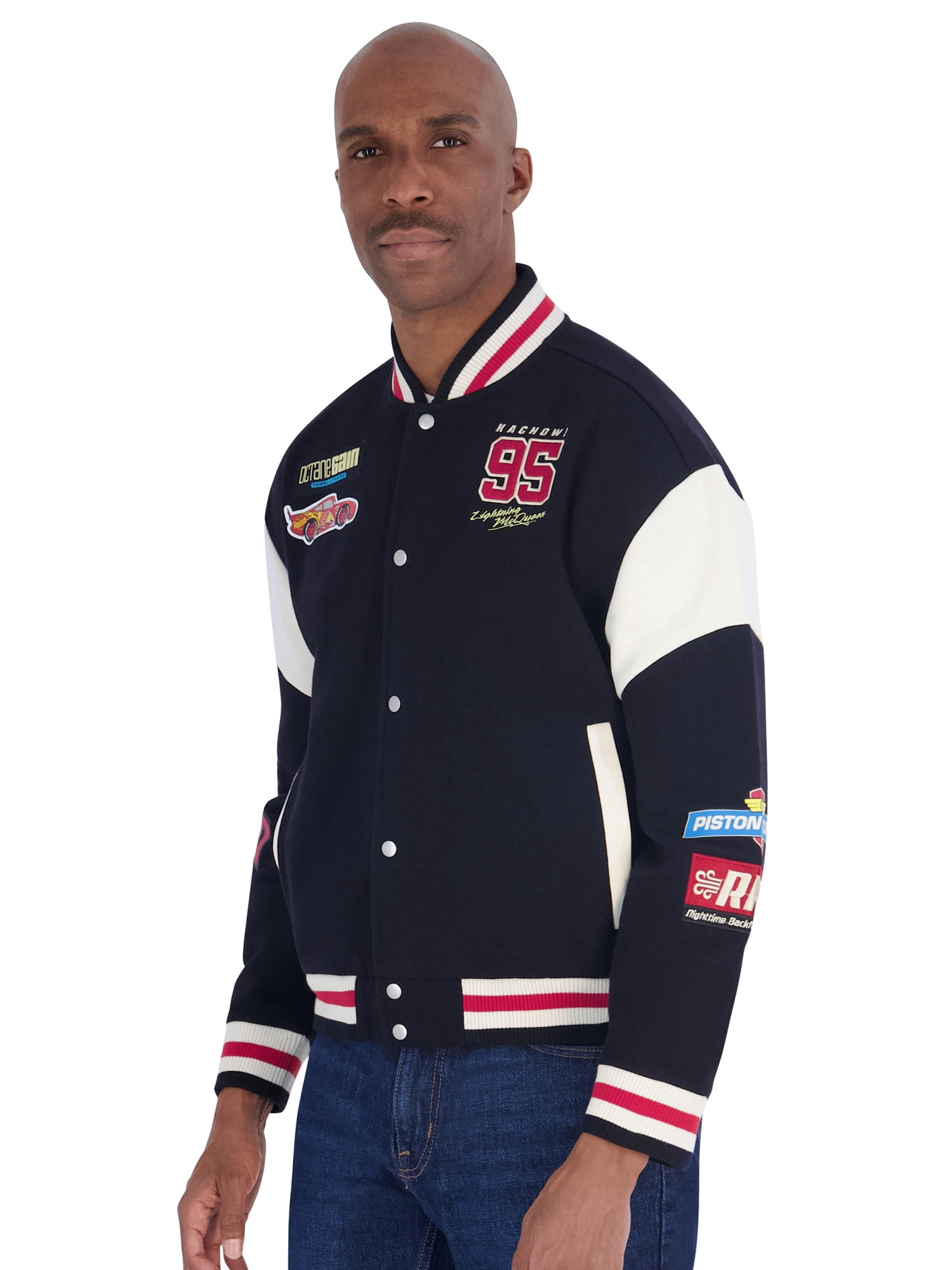 Disney Pixar Cars Mens Bomber Jacket, Lightning McQueen, Sizes XS-3XL