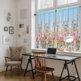 thumbnail image 5 of Pink Flowers Kitchen Curtain for Berdoom Living Room Cafe 54 Inch Length, Spring Floral Daisy Pastoral Botanical Sky Blue Tiers Curtains Light Filtering Drapes Window Treatment 2 Panels 52"Wx54"L, 5 of 8