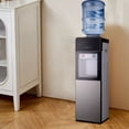 thumbnail image 3 of WSYW Top Loading Water Cooler Dispenser - Hot & Room Temperature Water, Removable Drip Tray & Storage Cabinet, Holds 3 or 5 Gallon Bottles Gray, 3 of 7