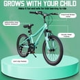 thumbnail image 5 of Ambifirner 20" Mountain Bike, 7-Speed Dual Suspension, Sturdy Steel Frame Disc Brake, Excellent Twist Shifting for Trail Green, 5 of 9