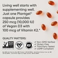 thumbnail image 4 of Sports Research® SR Vegan D3 10,000iu Vitamin K2 100mg Vegan Certified Soy Gluten Free (60 Veggie Softgels), 4 of 7