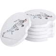 thumbnail image 1 of FMSHPON Running Sport Line Style Pattern Set of 2 Car Coaster for Drinks, Absorbent Ceramic Stone Coasters Cup Mat with Cork Base for Home Kitchen Room Coffee Table Bar Decor, 1 of 5
