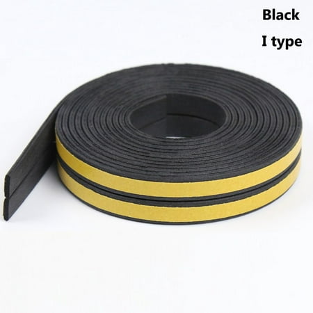 

5/10m D/E/P/I Type Weather Strips Anti Collision Rubber Window Door Draught Excluder Foam Seal Strip BLACK 5M I