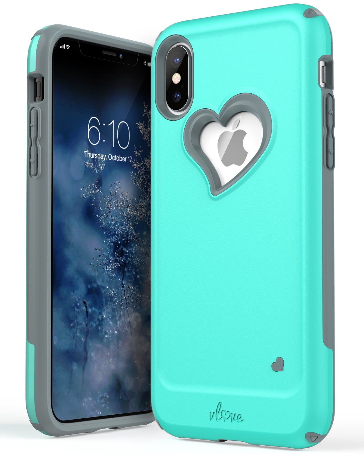 iPhone X Case, Vena [vLove] Heart Shape Dual Layer Hybrid Cover Case