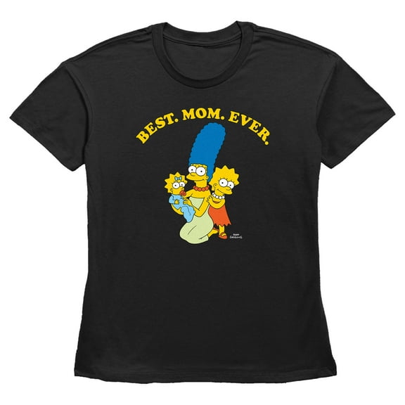 Women's The Simpsons Marge Best Mom Ever Graphic Tee Black Large