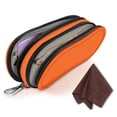 thumbnail image 1 of Estuche Doble para Anteojos de Sol Fintie Naranja de Nylon para Hombre y Mujer, 1 of 8