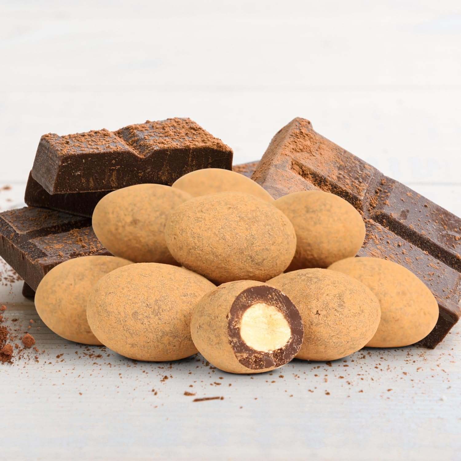 Dark Chocolate Cocoa Dusted Almonds by It's Delish, 10 Lbs Bulk Bag  Choc CoveredAlmond