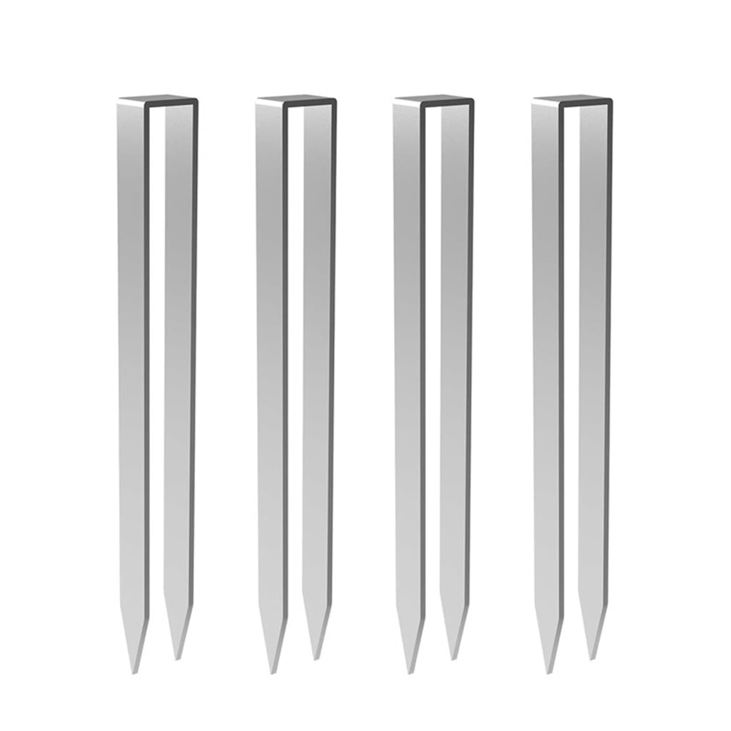 4Pcs Ground Stakes Steel Stakes Tents Heavy Duty Garden Stake Ground Anchors Peg Arch Shaped Fence Stake for Trampoline