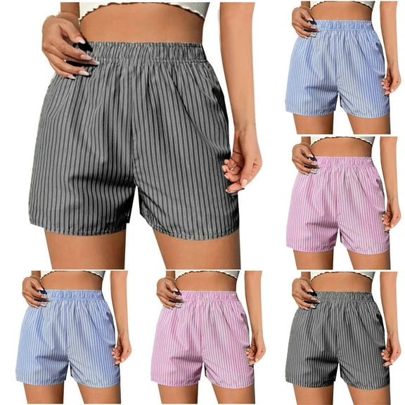 Women's Plus Size Sleep Shorts Akafmk Women's Pajama Shorts Soft Sleepwear Bottom Shorts Home Shorts Lightweight Loungewear Shorts with Pockets