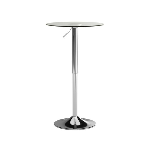 Flash Furniture Chad 23.5'' Round Adjustable Height Glass Table (Adjustable Range 33.5'' - 41'')