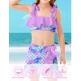 thumbnail image 6 of Lanbubble Girls Tankini Swimsuit Set 3 Piece Bathing Suits for Toddler Summer Beach Swimwear Size 3-4T, 6 of 9