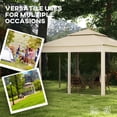 thumbnail image 3 of Outsunny 10.7' x 10.7' Pop Up Gazebo Outdoor Canopy Shelter with 2-Tier Soft Top & Removable Zipper Netting, Event Tent with Large Shade, Beige, 3 of 9