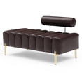 thumbnail image 2 of 53.2" PU Leather Entryway Ottoman Bench With Metal Legs Adjustable Backrest Easy Assembly 2 Seater Sofa Couch, 2 of 8