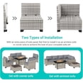 thumbnail image 6 of Muphyers 8 Piece All Weather Outdoor Furniture Set, Wicker Rattan Patio Sectional Sofa, Modular Conversation Set with Multi‑Functional Ottomans Wood Table for Backyard Garden Poolside Deck,Gray, 6 of 6