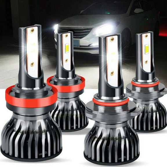 4PC 6000K LED Headlight High Low Beam Bulbs Kit Bright for 2015-2020 Ford Edge