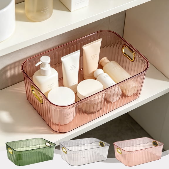 Acrylic Storage organizer Box - Semi-Transparent Vanity Makeup Holder, Multipurpose Cosmetic Container for Jewelry Office Supplies, Countertop Bedroom Home Decor, Green, Ccwuwei