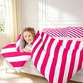 thumbnail image 3 of Manfei Contemporary Grid Queen Comforter Set,Modern Stripes Comforter Sets Queen,Red Pink White,Pink Reversible,3-Piece,1 Comforter and 2 Pillowcases,3-Piece,1 Comforter and 2 Pillowcases, 3 of 7