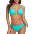 thumbnail image 1 of Women Halter Bikini String 2 Piece Triangle Swimsuit Tie Side Swimwear, 1 of 6