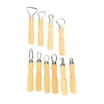 thumbnail image 2 of Metal + wood Thick Handle Flat Wire Cutter Clay Pottery Sculpting Tool Set Pack of 10, 2 of 8