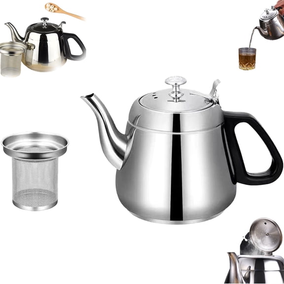 Stainless Steel Tea Kettle, 1.5L Stovetop Tea Pot with Tea Infuser Filter, Fingerprint Resistant Stainless Steel Water Kettle