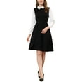 thumbnail image 2 of MODA NOVA Juniors Contrast Turn Down Collar Long Sleeve Button Belt Shirt Dress, 2 of 5