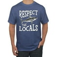 thumbnail image 2 of Wild Bobby Respect The Locals Save Our Oceans Shark Animal Lover Men Graphic Tee, Vintage Heather Blue, Large, 2 of 6
