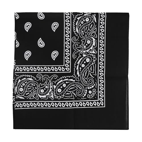 6Pcs 100% Cotton Bandana for Men & Women 22" X 22" Paisley Pattern Handkerchief Headband Scarf